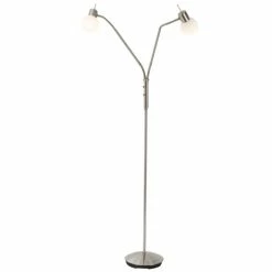 Nino Leuchten LOXY Stehleuchte LED Nickel-Matt, 2-flammig