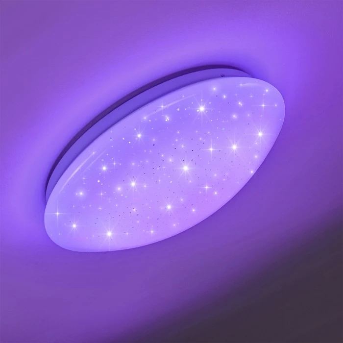 Hofstein Norton Star Deckenleuchte LED Weiß, 1-flammig, Fernbedienung, Farbwechsler – Bild 18