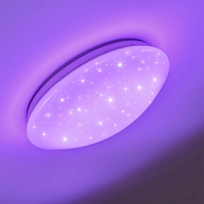 Hofstein Norton Star Deckenleuchte LED Weiß, 1-flammig, Fernbedienung, Farbwechsler – Bild 22