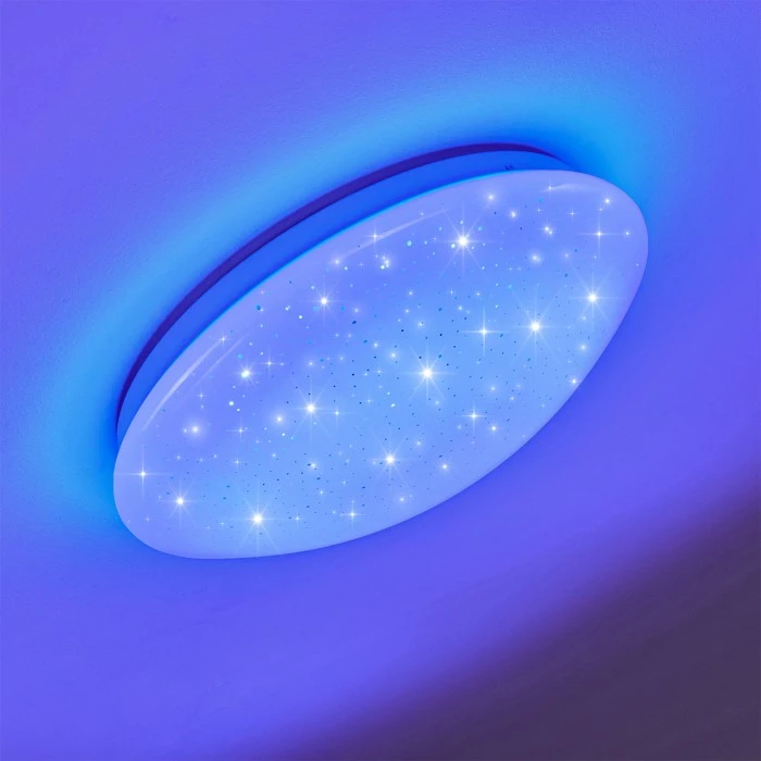 Hofstein Norton Star Deckenleuchte LED Weiß, 1-flammig, Fernbedienung, Farbwechsler – Bild 33