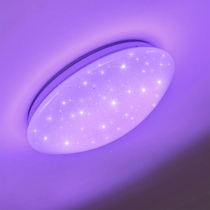 Hofstein Norton Star Deckenleuchte LED Weiß, 1-flammig, Fernbedienung, Farbwechsler – Bild 7