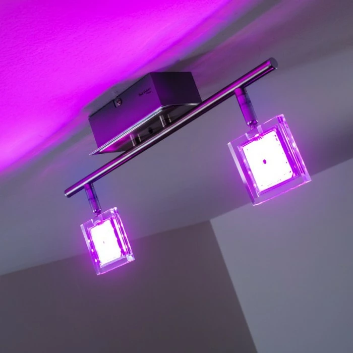 Paul Neuhaus Leuchten Paul Neuhaus DAAN-RGB Deckenleuchte LED Chrom, 2-flammig, Fernbedienung, Farbwechsler – Bild 22