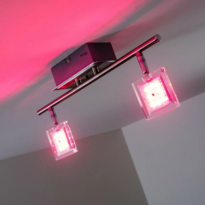 Paul Neuhaus Leuchten Paul Neuhaus DAAN-RGB Deckenleuchte LED Chrom, 2-flammig, Fernbedienung, Farbwechsler – Bild 7