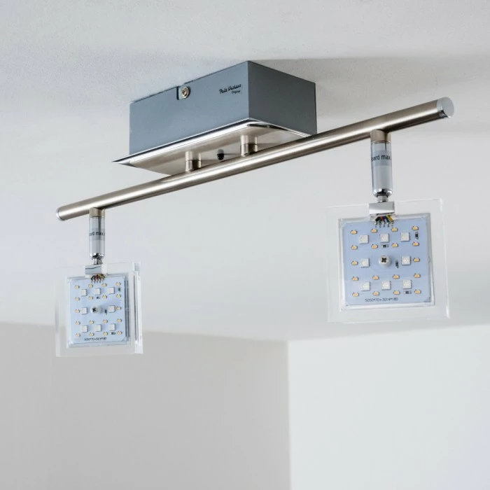 Paul Neuhaus Leuchten Paul Neuhaus DAAN-RGB Deckenleuchte LED Chrom, 2-flammig, Fernbedienung, Farbwechsler – Bild 8