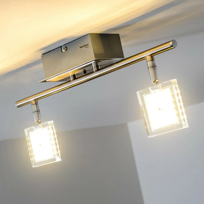 Paul Neuhaus Leuchten Paul Neuhaus DAAN-RGB Deckenleuchte LED Chrom, 2-flammig, Fernbedienung, Farbwechsler – Bild 9