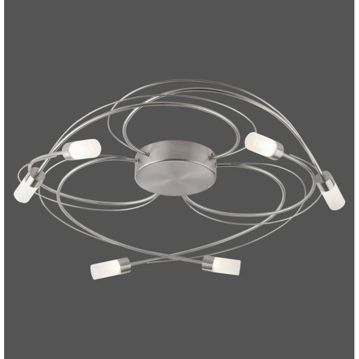 Paul Neuhaus Leuchten Paul Neuhaus NELIA Deckenleuchte LED Edelstahl, 6-flammig – Bild 2