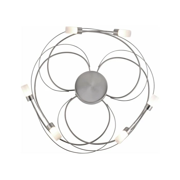 Paul Neuhaus Leuchten Paul Neuhaus NELIA Deckenleuchte LED Edelstahl, 6-flammig – Bild 4