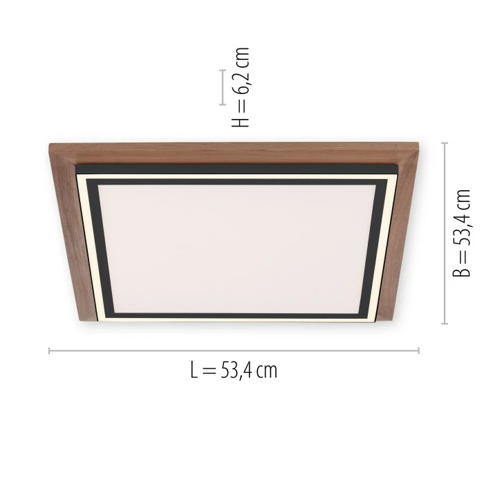 Paul Neuhaus Leuchten Paul Neuhaus PALMA Deckenleuchte LED Schwarz, Naturfarben, 2-flammig, Fernbedienung – Bild 6