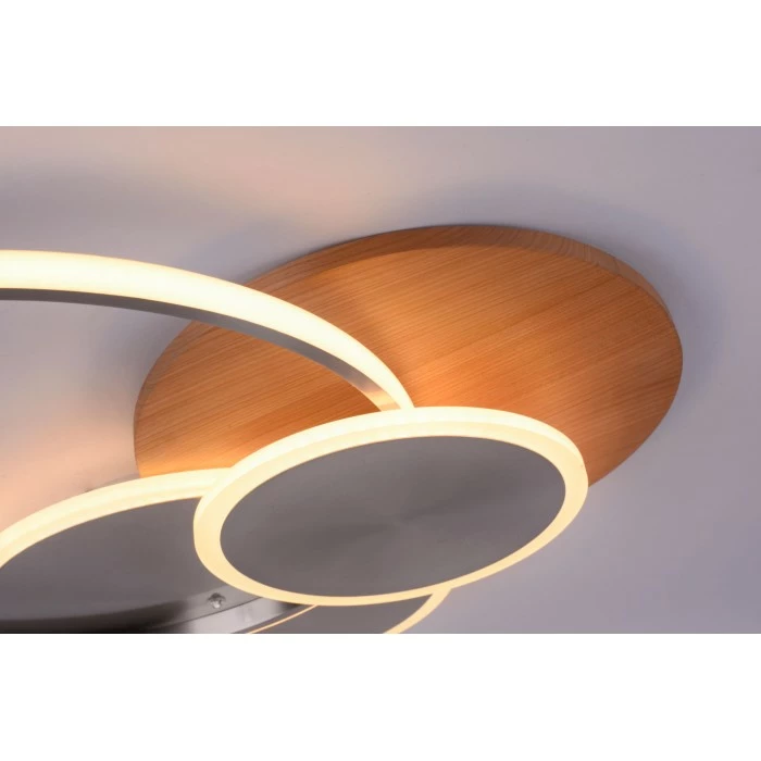 Paul Neuhaus Leuchten Paul Neuhaus PALMA Deckenleuchte LED Stahl gebürstet, Naturfarben, 1-flammig, Fernbedienung – Bild 2