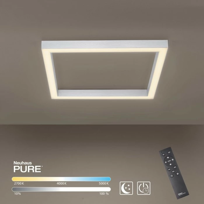 Paul Neuhaus Leuchten Paul Neuhaus PURE-LINES Deckenleuchte LED Aluminium, 1-flammig, Fernbedienung – Bild 11