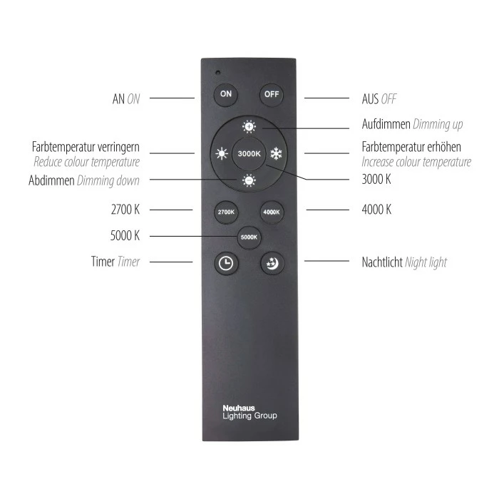 Paul Neuhaus Leuchten Paul Neuhaus PURE-LINES Deckenleuchte LED Aluminium, 1-flammig, Fernbedienung – Bild 6