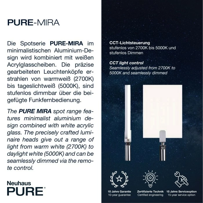 Paul Neuhaus Leuchten Paul Neuhaus PURE-MIRA Deckenleuchte LED Schwarz, 2-flammig, Fernbedienung – Bild 5