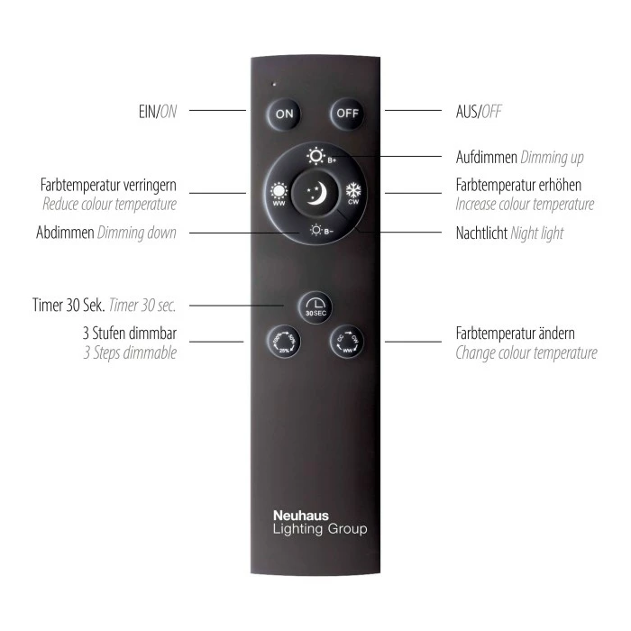 Paul Neuhaus Leuchten Paul Neuhaus PURE-MIRA Deckenleuchte LED Schwarz, 2-flammig, Fernbedienung – Bild 7