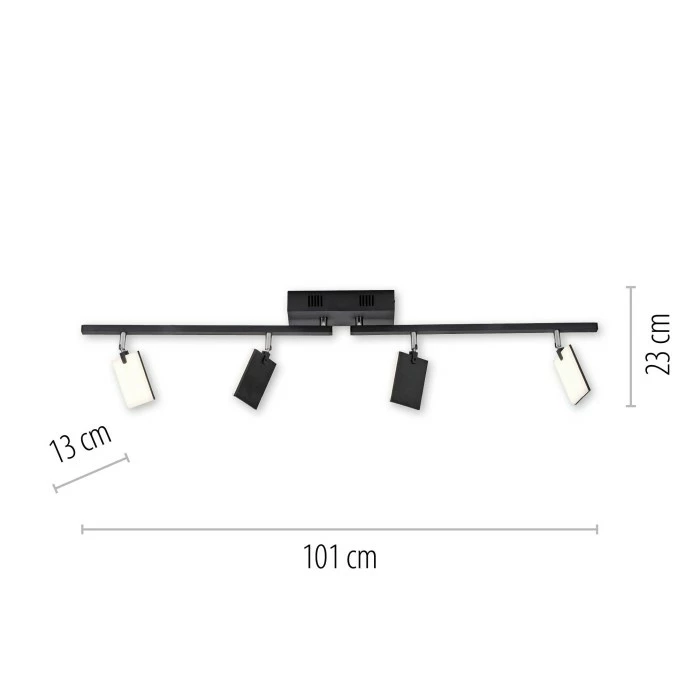 Paul Neuhaus Leuchten Paul Neuhaus PURE-MIRA Deckenleuchte LED Schwarz, 4-flammig, Fernbedienung – Bild 8