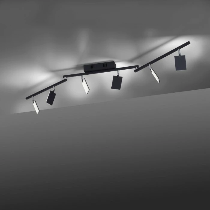 Paul Neuhaus Leuchten Paul Neuhaus PURE-MIRA Deckenleuchte LED Schwarz, 6-flammig, Fernbedienung – Bild 12