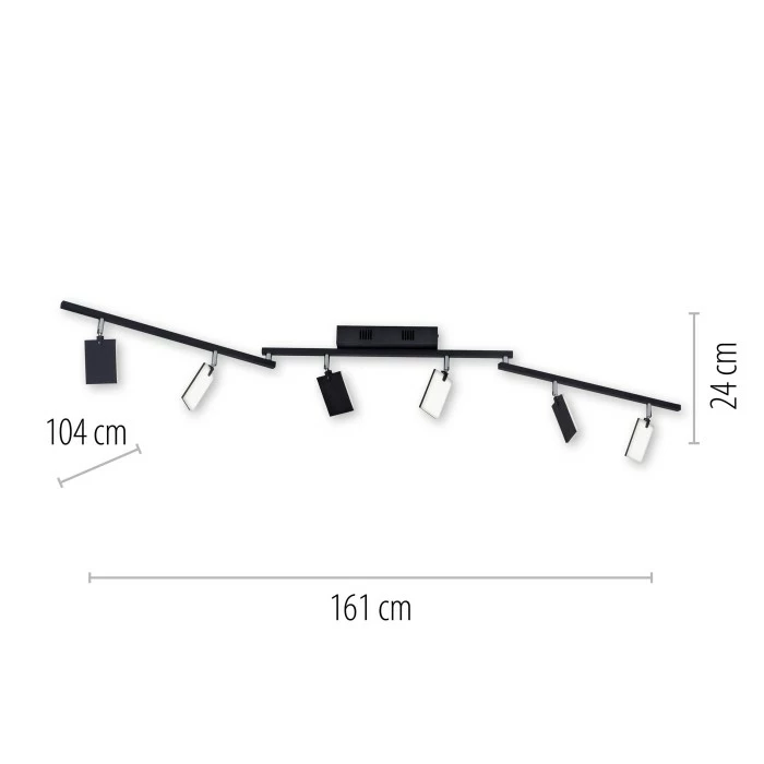 Paul Neuhaus Leuchten Paul Neuhaus PURE-MIRA Deckenleuchte LED Schwarz, 6-flammig, Fernbedienung – Bild 7