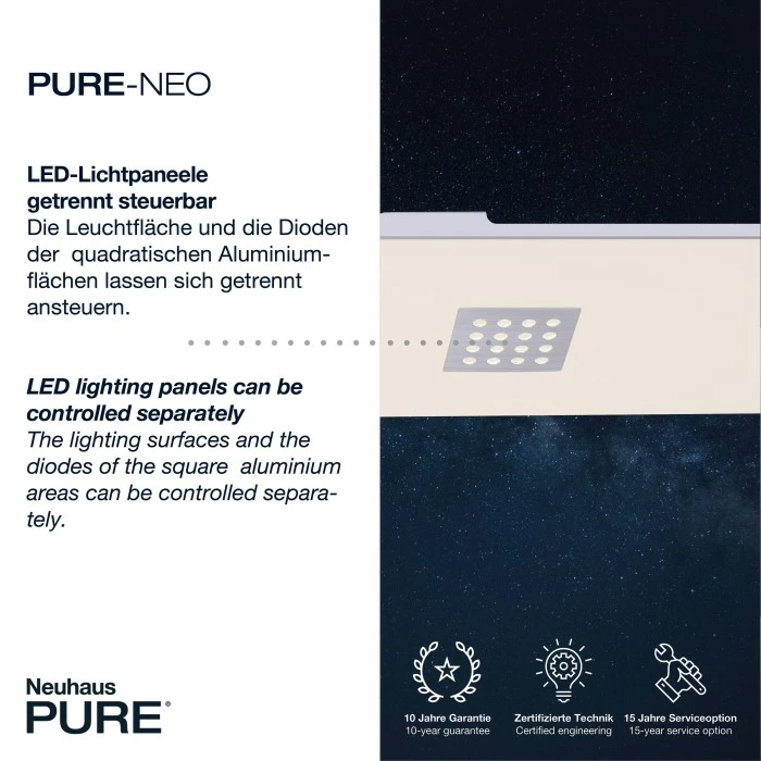 Paul Neuhaus Leuchten Paul Neuhaus PURE-NEO Deckenleuchte LED Aluminium, 3-flammig, Fernbedienung – Bild 5