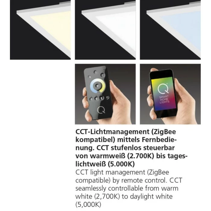 Paul Neuhaus Q-Serie Paul Neuhaus Q-Flag Deckenpanel LED Weiß, 1-flammig, Fernbedienung – Bild 2