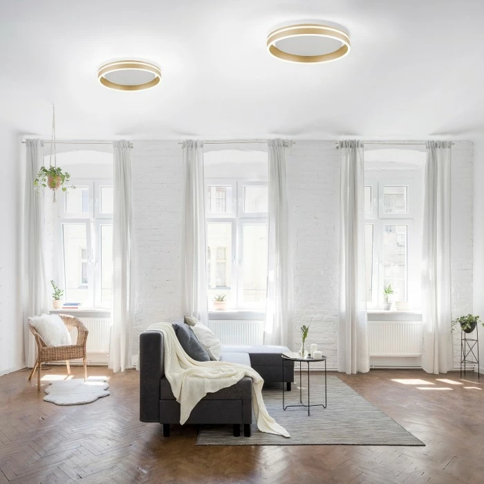 Paul Neuhaus Q-Serie Paul Neuhaus Q-VITO Deckenleuchte LED Messing, 1-flammig, Fernbedienung