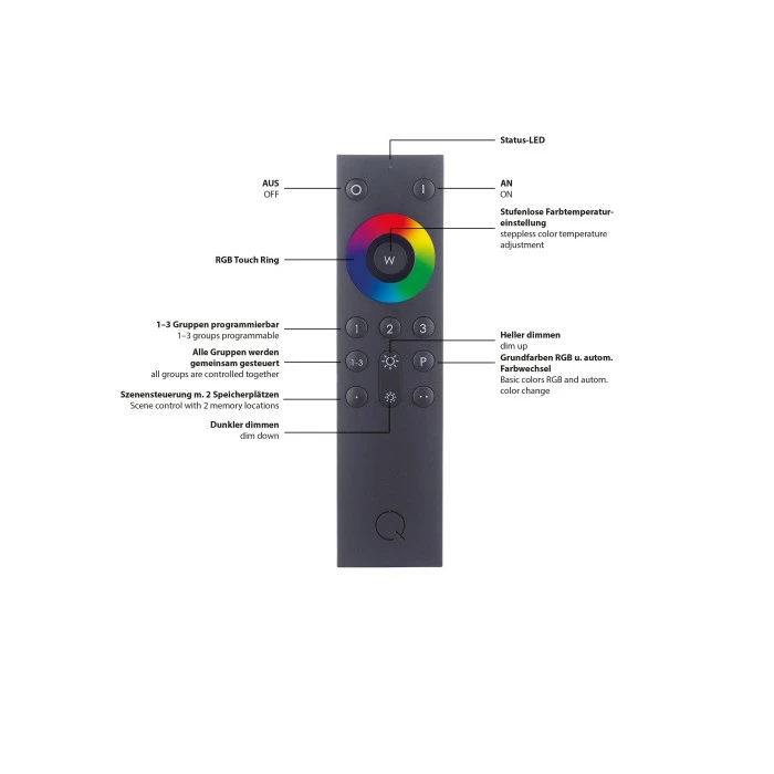 Paul Neuhaus Q-Serie Paul Neuhaus Q-VITO Deckenleuchte LED Messing, 1-flammig, Fernbedienung – Bild 8