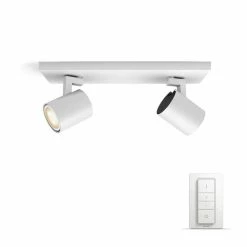 Philips Leuchten Philips Hue White Ambiance Runner Deckenspot Basis-Set LED Weiß, 2-flammig, Fernbedienung
