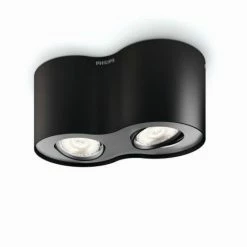Philips Leuchten Philips Phase Deckenleuchte LED Schwarz, 2-flammig