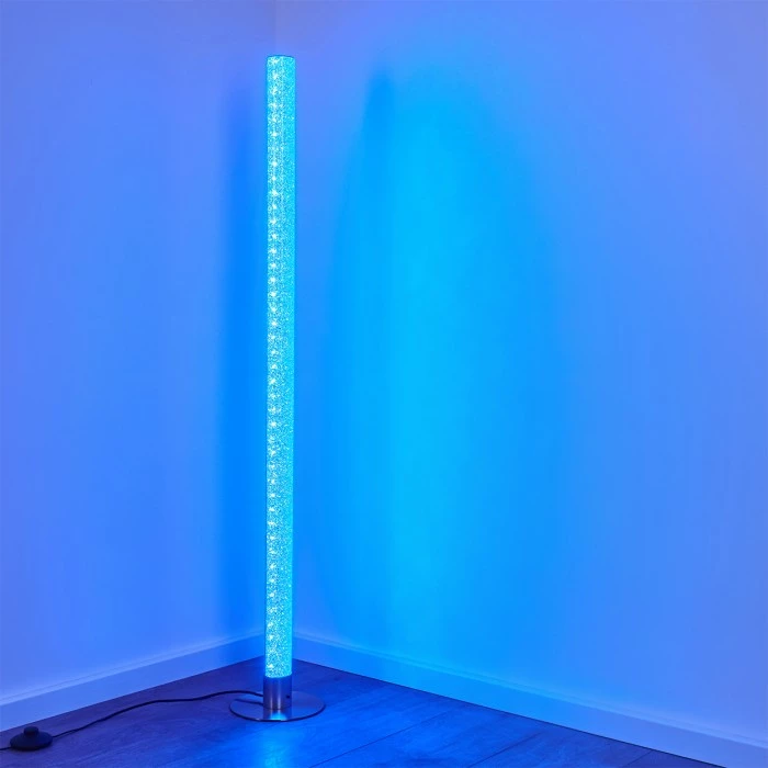 Hofstein Pipe RGB Stehlampe LED Nickel-Matt, 1-flammig, Fernbedienung, Farbwechsler – Bild 4