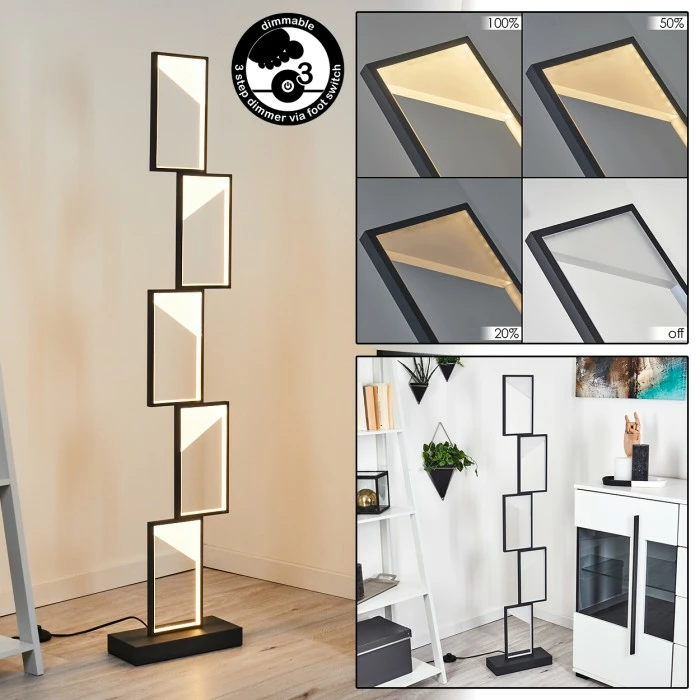 Hofstein Pitasch Stehleuchte LED Schwarz, 1-flammig