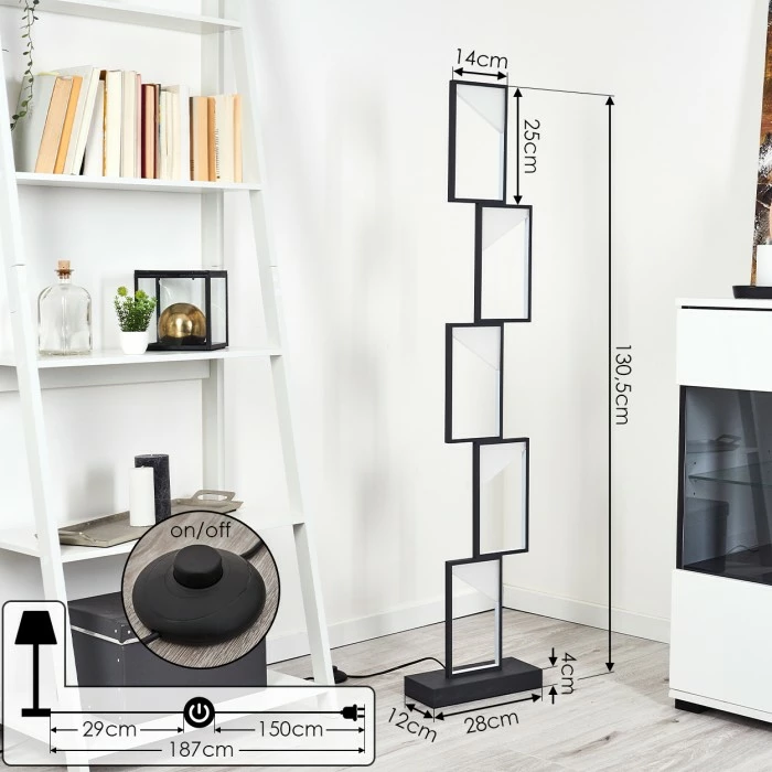 Hofstein Pitasch Stehleuchte LED Schwarz, 1-flammig – Bild 4