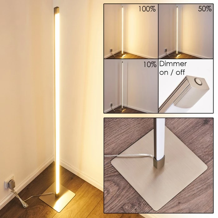 Hofstein Playa Stehleuchte LED Nickel-Matt, 1-flammig