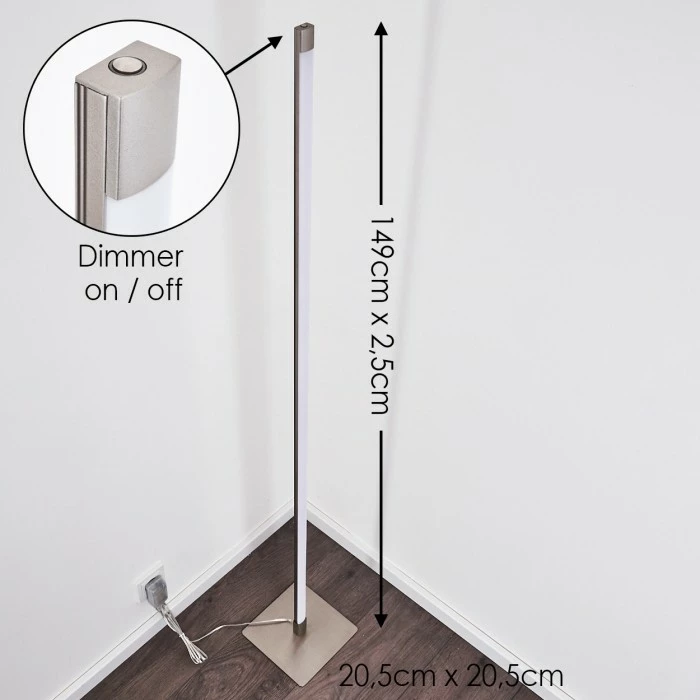 Hofstein Playa Stehleuchte LED Nickel-Matt, 1-flammig – Bild 2