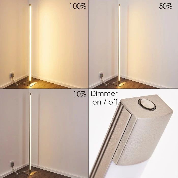 Hofstein Playa Stehleuchte LED Nickel-Matt, 1-flammig – Bild 4