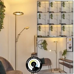 Hofstein Rabeja Deckenfluter LED Nickel-Matt, 2-flammig