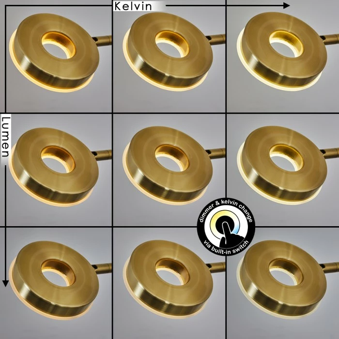 Hofstein Rabeja Deckenfluter LED Messing, Gold, 2-flammig – Bild 2