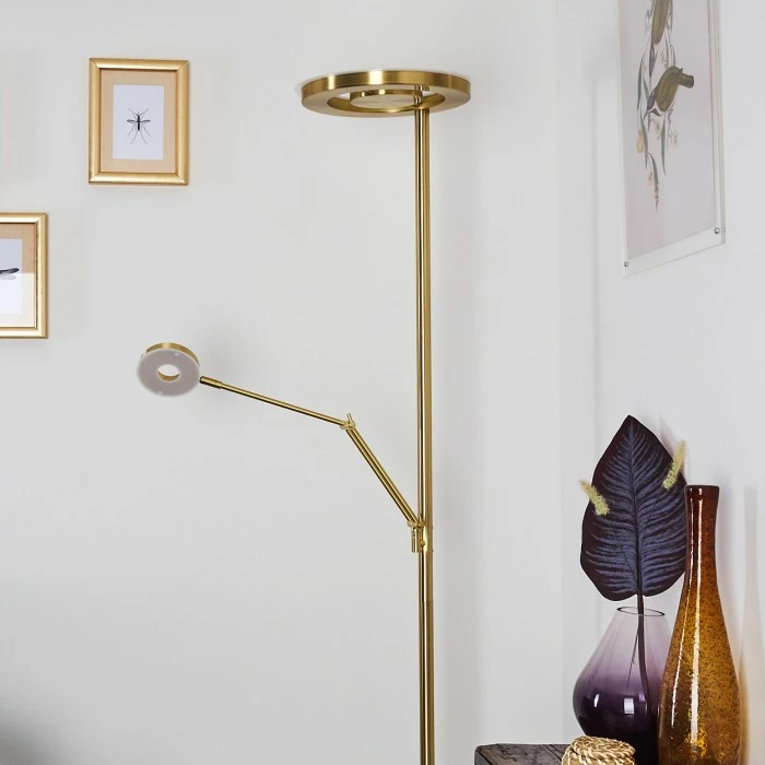 Hofstein Rabeja Deckenfluter LED Messing, Gold, 2-flammig – Bild 7