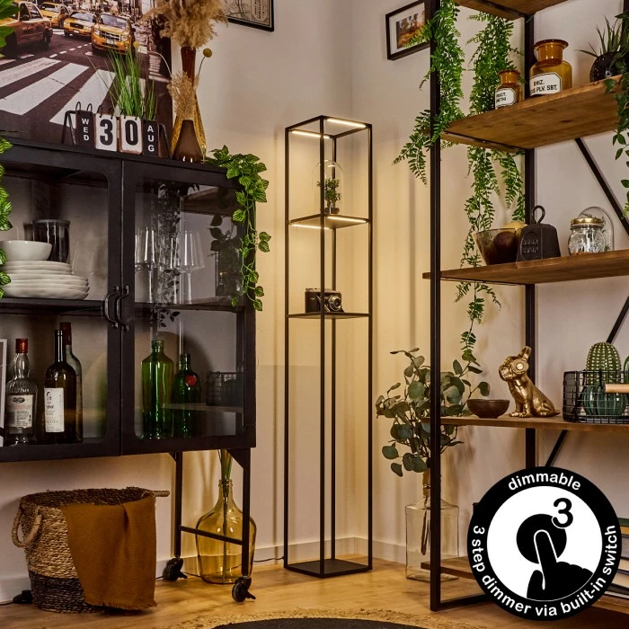 Hofstein Ranquile Stehleuchte LED Schwarz, 4-flammig