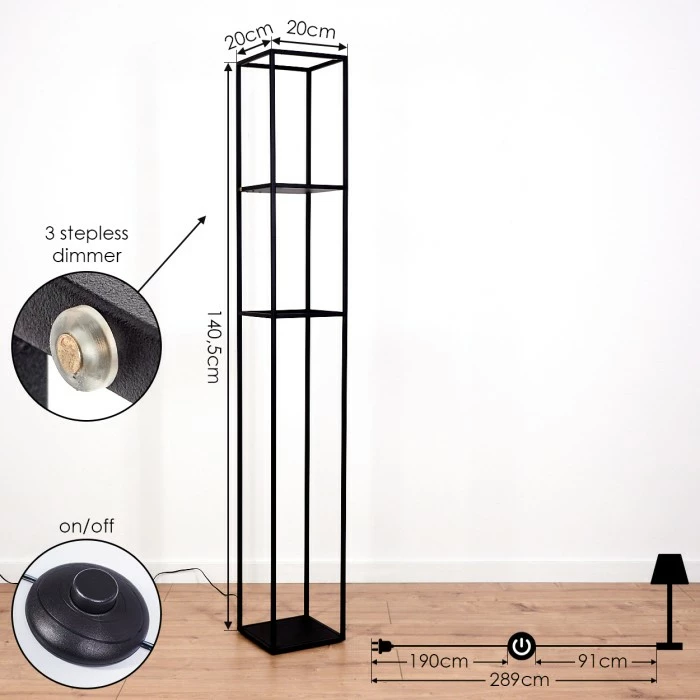 Hofstein Ranquile Stehleuchte LED Schwarz, 4-flammig – Bild 4