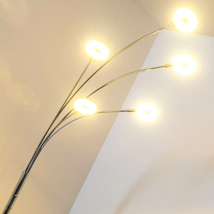 Reality RENNES Stehleuchte LED Chrom, 5-flammig – Bild 6