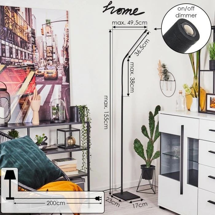 Hofstein Reuland Stehleuchte LED Schwarz, 1-flammig – Bild 4