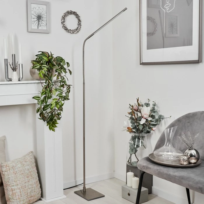 Hofstein Reuland Stehleuchte LED Nickel-Matt, 1-flammig – Bild 10