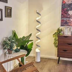 Hofstein Rezat Stehlampe LED Silber, Weiß, 1-flammig