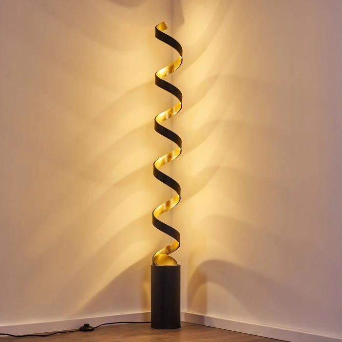 Hofstein Rezat Stehleuchte LED Schwarz-Gold, 1-flammig – Bild 11