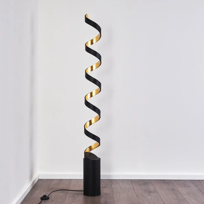 Hofstein Rezat Stehleuchte LED Schwarz-Gold, 1-flammig – Bild 14