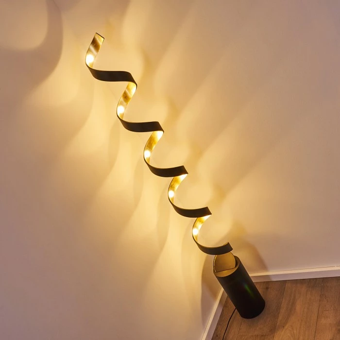 Hofstein Rezat Stehleuchte LED Schwarz-Gold, 1-flammig – Bild 16