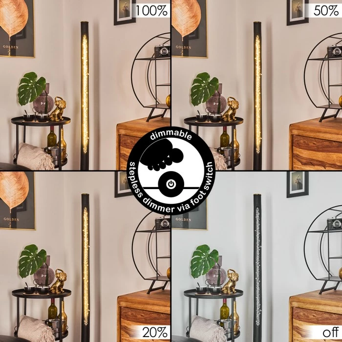 Hofstein Rodeche Stehleuchte LED Messing, Schwarz, 1-flammig – Bild 2