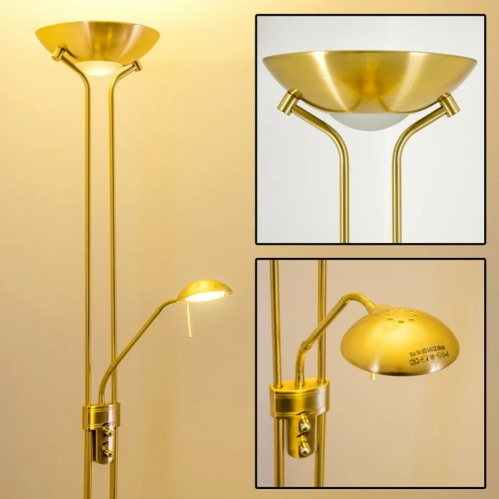 Hofstein Rom Deckenfluter LED Messing, 2-flammig