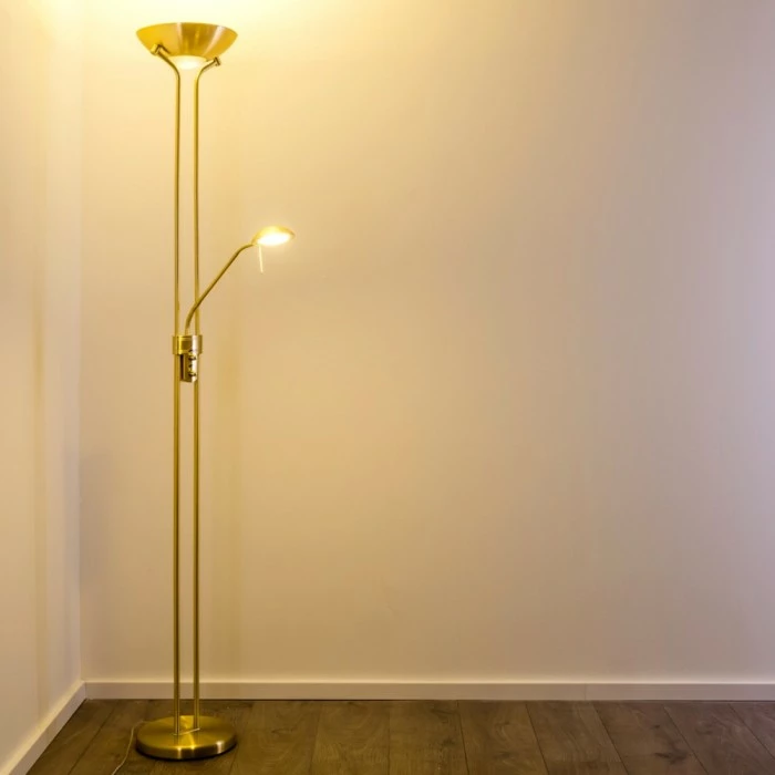 Hofstein Rom Deckenfluter LED Messing, 2-flammig – Bild 9