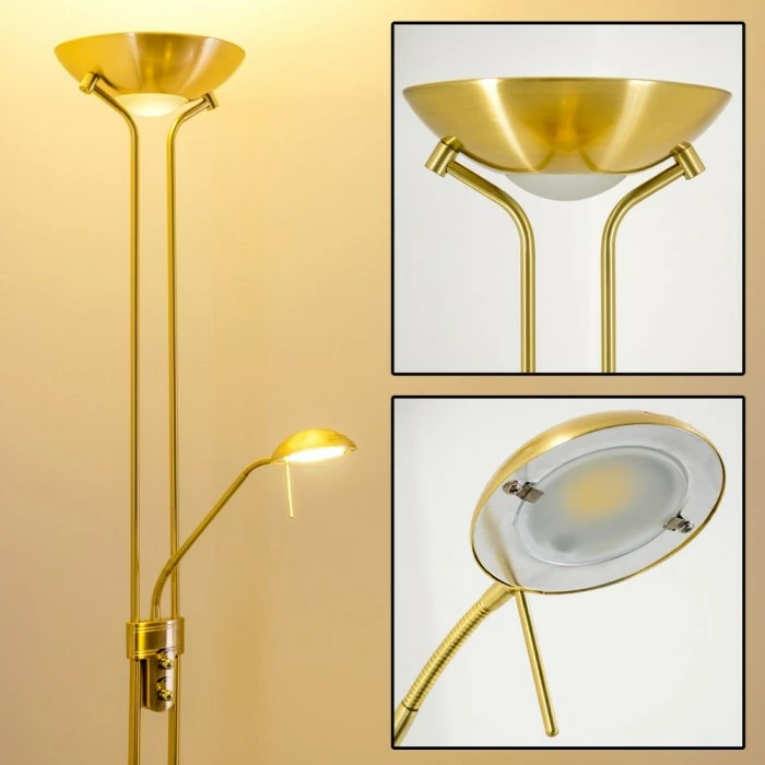 Hofstein Rom Deckenfluter LED Messing, 2-flammig – Bild 10