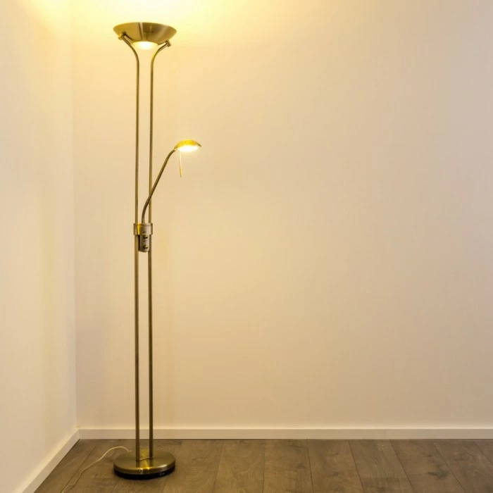 Hofstein Rom Deckenfluter LED Altmessing, 2-flammig – Bild 10