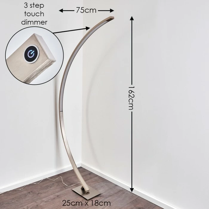 Hofstein Ruswil Bogenlampe LED Nickel-Matt, 1-flammig – Bild 2